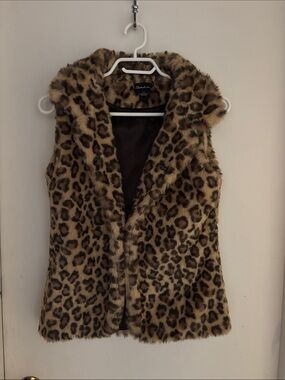 Y2K Leopard faux fur vest - Seduction brand - size S